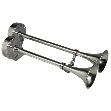 Schmitt & Ongaro Marine Ongaro Deluxe All-Stainless Dual Trumpet Horn - 24V 12428